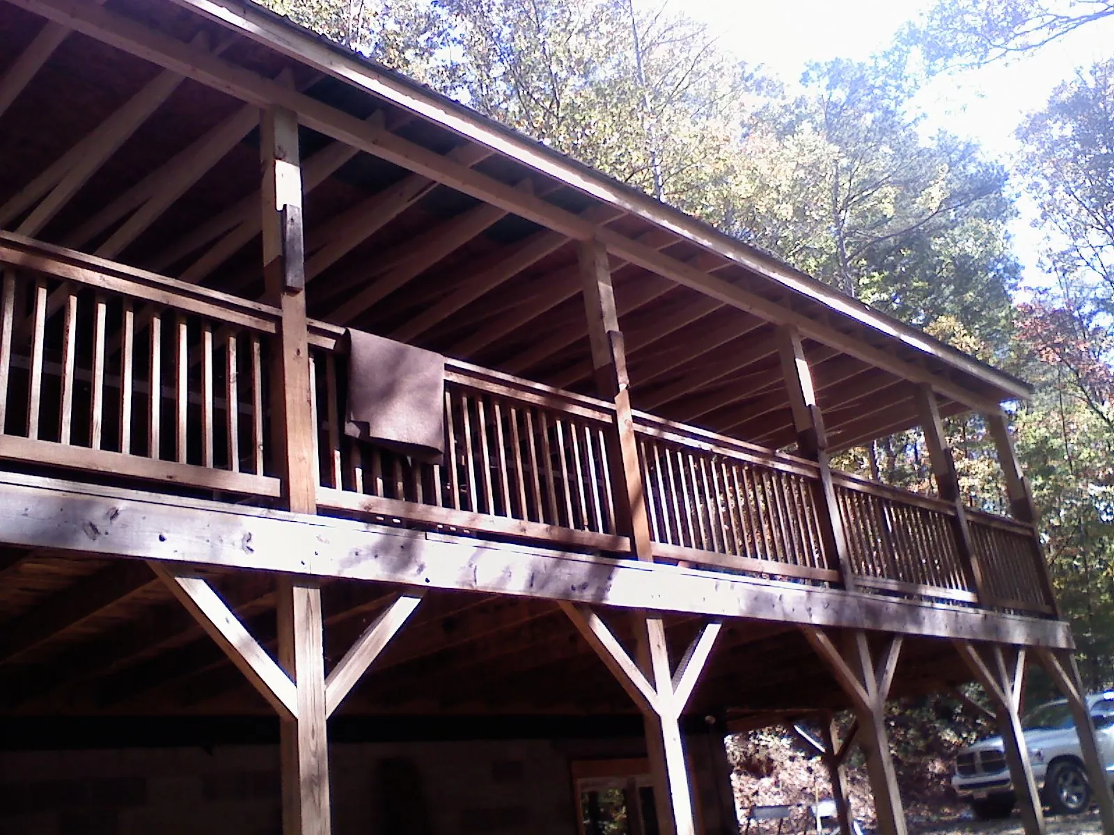 Timber framing under a new elevated porch and deck — Roof Leak Repair in Magalia by Roofing Brothers